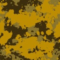 Seamless camouflage texture skin pattern vector for military textile. Usable for Jacket Pants Shirt and Shorts. Yellow army camo m Royalty Free Stock Photo