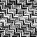 Full Seamless Damaged Zigzag Pattern Vector. Classic Black and White Texture Design