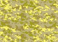 Seamless khaki camouflage texture pattern vector. Yellow army skin design for textile fabric printing and wallpaper Royalty Free Stock Photo