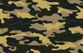 Seamless khaki dirty military camouflage texture pattern vector. Distressed army skin design for textile fabric print and fashion. Royalty Free Stock Photo