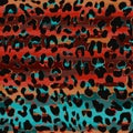 Full seamless leopard cheetah animal skin pattern. Royalty Free Stock Photo