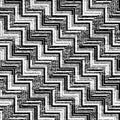 Full Seamless Modern Halftone Distressed Zigzag Pattern Vector. Classic Black and White Design Fabric Print