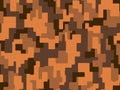 seamless orange digital camouflage texture pattern. Usable for Jacket Pants Shirt and Shorts. Army textile fabric print. Royalty Free Stock Photo