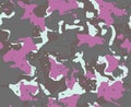 seamless pink camouflage print texture pattern vector for decor and textile. Army design for skin fashion fabric background Royalty Free Stock Photo