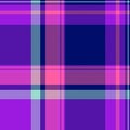 Full seamless plaid tartan, packing background vector check. Celtic texture fabric textile pattern in violet and blue colors