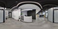 full seamless spherical hdri 360 panorama in corridor near reception of modern coworking office in equirectangular projection. VR