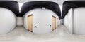 Full seamless spherical hdri panorama 360 degrees angle view in interior of white loft empty corridor for room office in Royalty Free Stock Photo