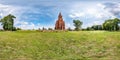 Full seamless spherical hdri panorama 360 degrees angle view near neo gothic catholic church of ascension of mary in