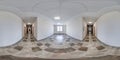 full seamless spherical hdri 360 panorama in interior of empty white room hall with repair in equirectangular projection, ready