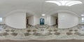 full seamless spherical hdri 360 panorama in interior of empty white room with repair in equirectangular projection, ready AR VR