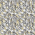 Full seamless tiger and zebra stripes animal skin pattern. Texture design tiger colored for textile fabric print and decoration. Royalty Free Stock Photo