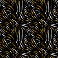 Full seamless tiger and zebra stripes animal skin pattern. Texture design tiger colored for textile fabric print and decoration. Royalty Free Stock Photo