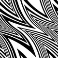Seamless Vertical Zigzag Fabric Print Pattern. Black and White Vector. Textile and Home Decoration