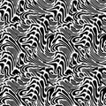 Full seamless zebra and tiger stripes animal skin pattern. Black and white texture design for textile fabric printing. Royalty Free Stock Photo