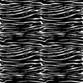 Full seamless zebra and tiger stripes animal skin pattern. Black and white texture design for textile fabric printing. Royalty Free Stock Photo