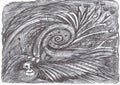 Psychedelic snail. Figure ballpoint pen.