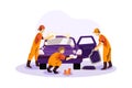 Full Service Car Wash Illustration concept. Can use for web banner, infographics, hero images. Flat illustration isolated on white Royalty Free Stock Photo