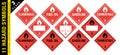 Full set of 11 Class 3 isolated hazardous material signs. Fuel oil, combustible, gasoline, flammable. Hazmat isolated placards.