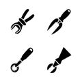 Full set of solid notching tool icons Royalty Free Stock Photo