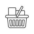 Full Shopping Basket Outline Flat Icon Royalty Free Stock Photo