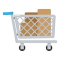 Full Shopping Cart Flat Icon on White Royalty Free Stock Photo