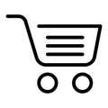 Full shopping cart line icon. Market basket vector illustration isolated on white. Shopping trolley symbol outline style design, d Royalty Free Stock Photo