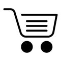 Full shopping cart solid icon. Market basket vector illustration isolated on white. Shopping trolley symbol glyph style Royalty Free Stock Photo