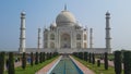 Full shot of The Taj Mahal white marble mausoleum in Agra, Uttar Pradesh