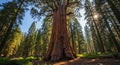 Giant sequoia tree in forest Royalty Free Stock Photo