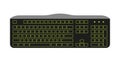 Full size computer keyboard 105 keys black flat