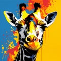 Colorful Pop Art Illustration Of A Giraffe