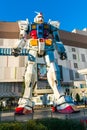 Full size Gundam Performances Outside DiverCity Tokyo Plaza, Odaiba, Tokyo, Japan - 27 November 2015: It is 18m tall The