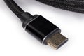 Full-size HDMI connector on a cable edge close-up Royalty Free Stock Photo