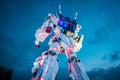 Mobile suit RX-0 Unicorn Gundam at Diver City Tokyo Plaza in Odaiba area, Tokyo.