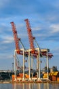 Full-slewing gantry crane in a seaport Royalty Free Stock Photo