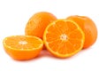 Full and sliced ripe tangerines