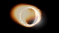 Full solar eclipse with the Moon mostly covering the visible Sun, creating a gold diamond ring effect, abstract Royalty Free Stock Photo