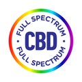 Full spectrum CBD oil vector badge icon