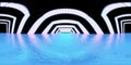 Full spherical 360 by 180 degrees seamless panorama in equirectangular equidistant projection panorama of futuristic tunnel 3d Royalty Free Stock Photo