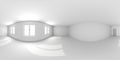 Full spherical 360 by 180 degrees seamless panorama in equirectangular equidistant projection, panorama in interior empty room 3d Royalty Free Stock Photo
