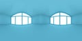Full spherical 360 by 180 degrees seamless panorama in equirectangular equidistant projection, panorama in interior empty blue Royalty Free Stock Photo