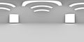 Full spherical 360 by 180 degrees seamless panorama in equirectangular equidistant projection, panorama in interior empty white Royalty Free Stock Photo