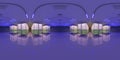 Full spherical HDRI panorama 360 degrees of indoor vertical farm. Hydroponic microgreens plant factory. 3d illustration