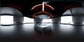 full 360 spherical panorama view of futuristic stui building interior with podest podium for product presentation 3d