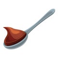 Full spoon chocolate paste icon, cartoon style