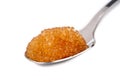 Full spoon of red caviar isolated Royalty Free Stock Photo