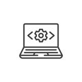 Full Stack Dev line icon
