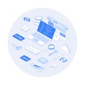 Full Stack Developer. Programmer who can work with software and hardware part of the service Back-end and user interface Royalty Free Stock Photo