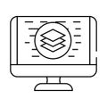 full stack development software line icon vector illustration