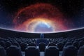 A full of stars projection at the planetarium with nice nebula Royalty Free Stock Photo